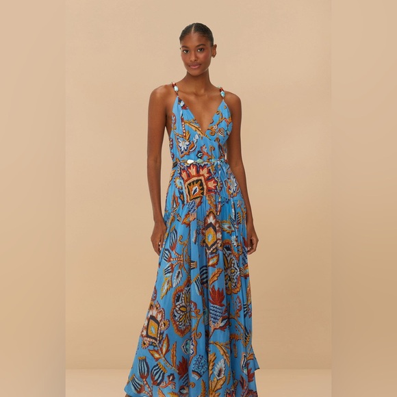 Farm Rio Blue Sunset Tapestry Sleeveless Midi Dress - Picture 6 of 9